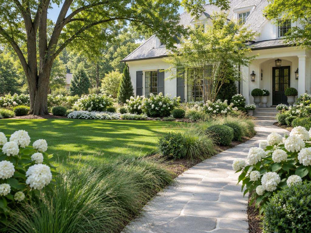 Garden design inspiration with a stone walkway and flowering plants